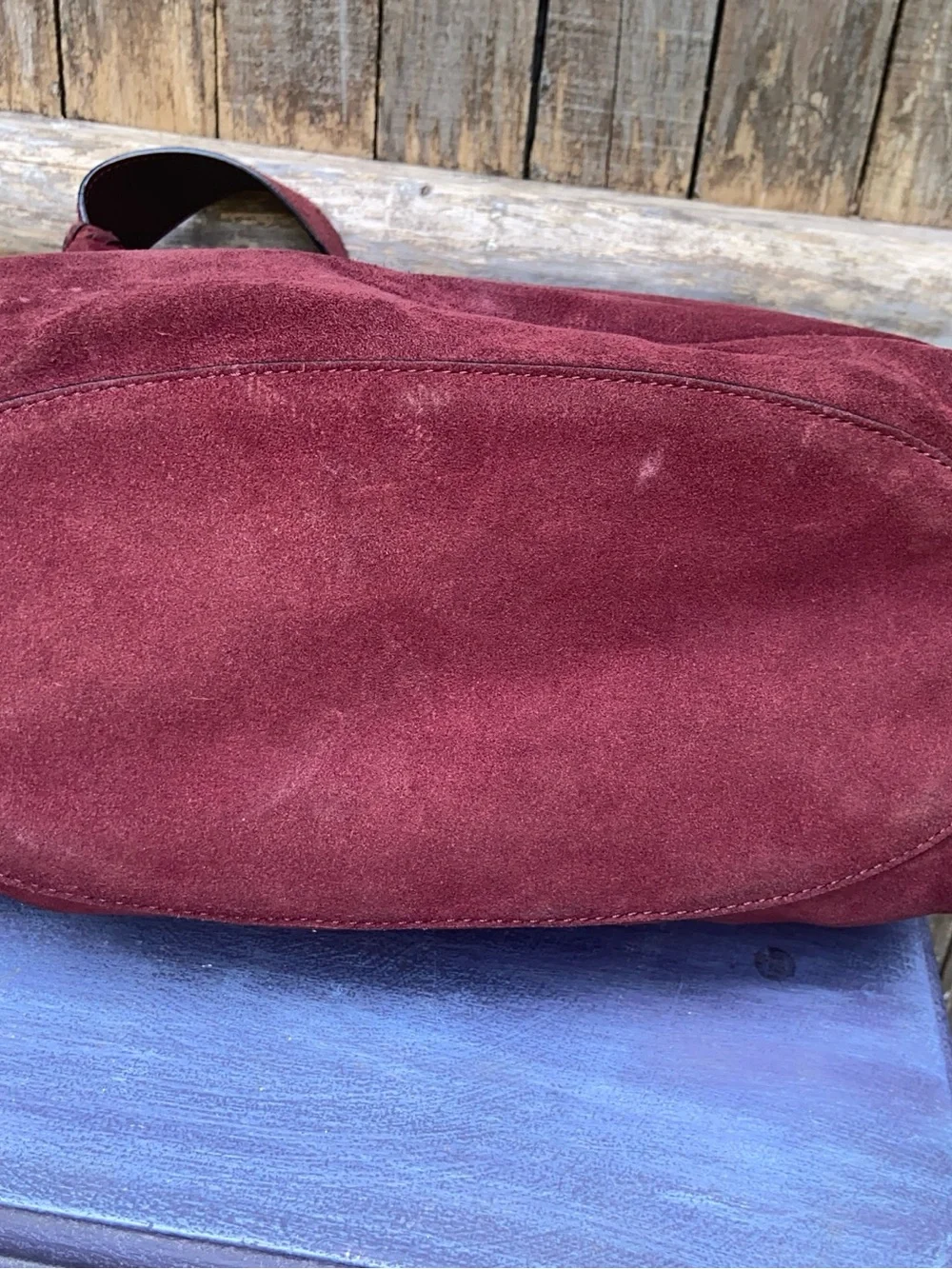 Tory Burch Maroon Suede Hobo Shoulder Bag